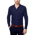 thumbnail image 1 of Daniel Hechter Mens Solid Button Up Shirt, Blue, XX-Large, 1 of 1