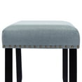 thumbnail image 3 of Duhome Upholstered Bench with Nailhead Trim, Mid-Century Dining Bench Entryway Bench with Wooden Legs Bedroom Bench, Linen Blue, 3 of 8