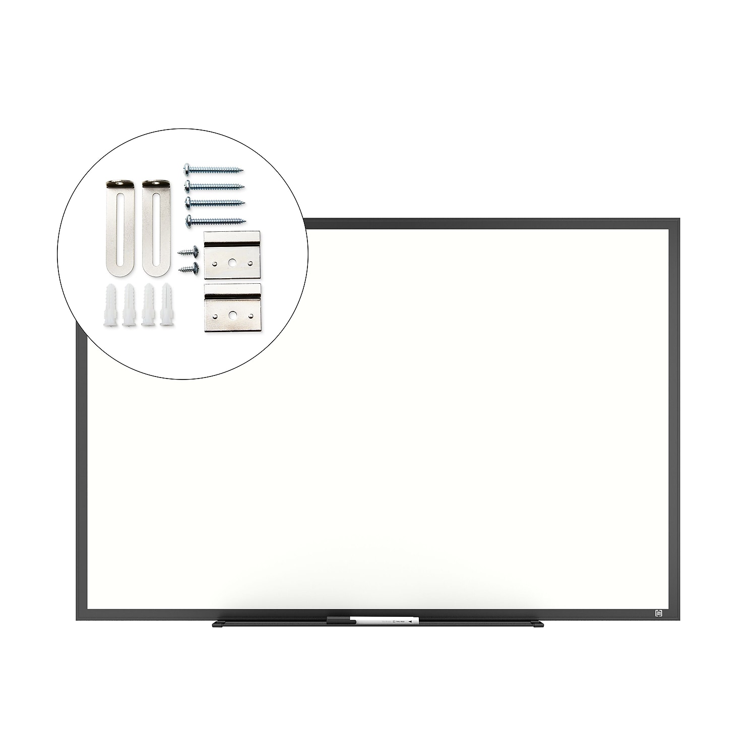 Staples TRU RED Melamine Dry Erase Board Black Frame 3' x 2' (TR59366)