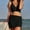 Black, variant on UTSJKR Two Piece Swimsuits Cropped Tankini Tops with Tummy Control Skirt Swim Bottoms Beach Padded Knot Twist Cut Out Adjustable Tank Swimsuits Black L