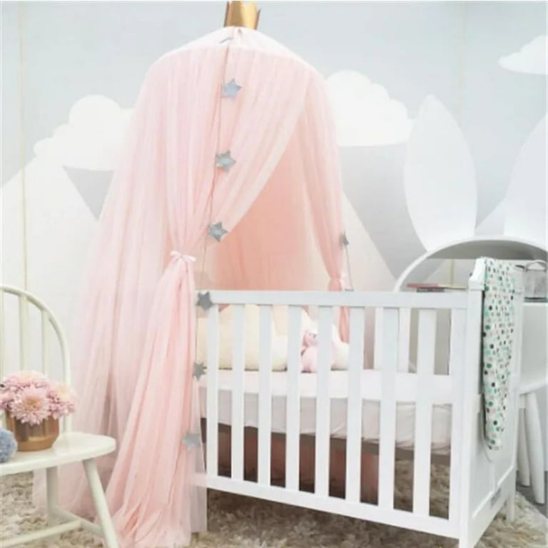 2024 Princess Crown Dome Tent Mosquito Net 7 layer Mesh Bed Curtain Children s Room Decoration Girl Pink Crib Canopy Beds Walmart