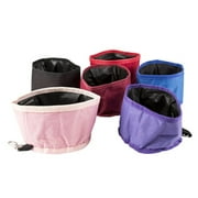 1 Portable Foldable Dog Water Food Bowl Pet Travel Dish Collapsible Fabric