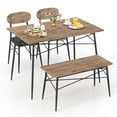 thumbnail image 1 of Costway 4 Piece Dining Table Set with Bench & 2 Faux Leather Upholstered Chairs for Kitchen, 1 of 10
