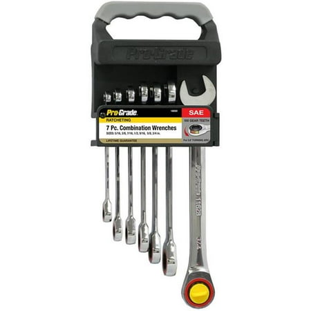

Pro-Grade SAE Ratcheting Combo Wrench Set - 7 Piece