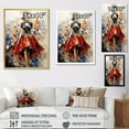 thumbnail image 4 of Designart "Fashion Red Dress gracefulness Unveiled VI" Fashion Canvas Art Print, 4 of 5