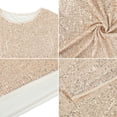 thumbnail image 4 of Dyfzdhu Sequin Tops for Women Short Sleeve Glitter T Shirt Boat Neck Loose Trendy Casual Sparkly Blouse Party Club Wear Gold, 4 of 6