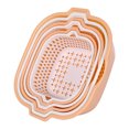 thumbnail image 1 of Juego de colador de drenaje de doble capa, cesta de lavado apilable para cocina casera (rosa), 1 of 6