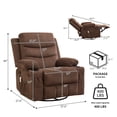 thumbnail image 2 of Recliner Chair,360 Swivel Rocker Chair for Adults,PU Leather Glider Rocker Recliners with Footrest,Oversized Manual Reclining Rocking Chair for Living Room, High Back, Upholstered Deep Seat, 2 of 8
