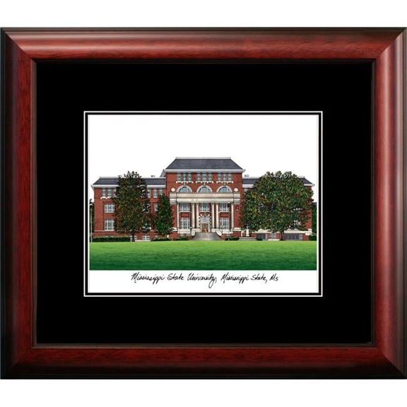 Campus Images MS997A 14 x 18 in. Mississippi State University Academic Satin Mahogany Framed Lithograph