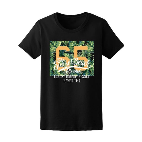 Cool Sunset Beach Honolulu T-Shirt Women -Image by Shutterstock, Female Large