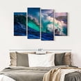 thumbnail image 7 of Elephant Stock Big Wave Wall Art - Horizontal Multi Panel Canvas - Living Room Wall Decor - Beach Multi Panel - Teal And Blue Decor - 52" x 32", 7 of 7