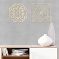 thumbnail image 2 of Mandala Wooden Wall Art Set of 2, Exotic Cultural Floral Ornaments Oriental, Birch Plywood Rustic Wall Art Accent for Hallway Bedroom Living Room and Offices, 11.4" X 11.4" X 0.1", by Ambesonne, 2 of 4