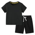 thumbnail image 1 of Odeerbi 18M-12Y Niños Niñas Conjunto de Verano Deportivo Camiseta de Manga Corta de Algodón Shorts Conjunto de Dos Piezas Suave, 1 of 4