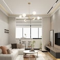 thumbnail image 3 of UHG 6-Light Sputnik Chandelier with Milk Glass Shades, Gold Flush Mount Ceiling Light Fixture for Living&Dining Room Bedroom, Modern Farmhouse Pendant Lighting for Kitchen Island Hallway, 3 of 6