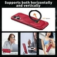 thumbnail image 5 of Allytechgroup Case for iPhone 17 with Ring Holder, Built-in Screen Protection & Kickstand Compatible with Magsafe Shockproof Magnrtic Back Cover for iPhone 17, Red, 5 of 6