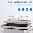 thumbnail image 3 of Gafas Pro Acme Retro con montura redonda de metal, color azul, bloqueo de luz, 3 of 5