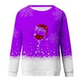 thumbnail image 3 of Babysbule Womens Christmas Tops Ladies Christmas Print Loose Long Sleeve Round Neck Pullover Top T-Shirt Top, 3 of 4