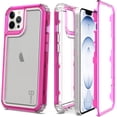 thumbnail image 1 of CoverON For Apple iPhone 13 pro Phone Case, Military Grade Heavy Duty Full Body 3-Layer Shockproof Clear Cover, Pink, 1 of 8