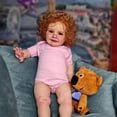 thumbnail image 2 of Muñeca Reborn Ardol 26 Realistic Baby con pelo rizado y mono rosa, 2 of 5