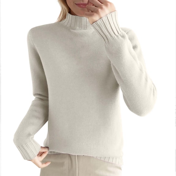 Drses Women's Turtleneck Wool Pullover Fall Winter Warm Sweater Soft Long Sleeve Knitted