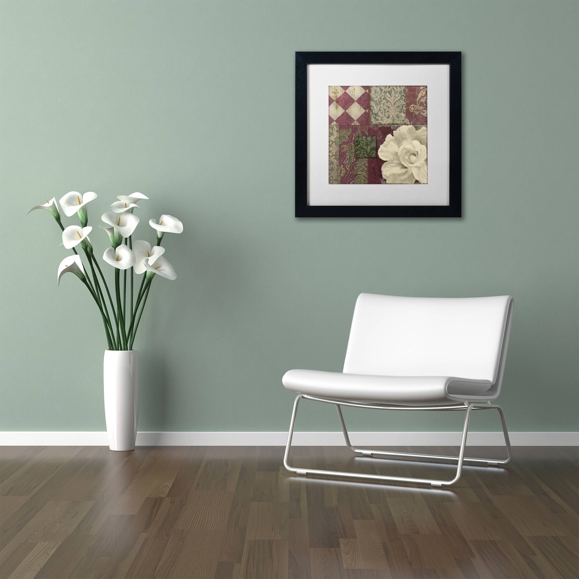 Trademark Fine Art "Patch Work Brocade II" Canvas Art by Color Bakery White Matte, Black Frame