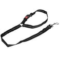 thumbnail image 2 of Cinturón de seguridad ajustable para mascotas con reposacabezas, correa reflectante de nailon para coche, color negro, 2 of 14
