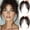 Brown Black, variant on Clip On C-Arc Face Framing Bangs, Heat Resistant Synthetic Straight Hair Fringe, Natural Invisible Clip In Hair Pieces for Women Daily Styling