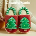 thumbnail image 6 of Kids Baby Winter Slippers Christmas Tree Fluffy Slippers House Shoes, 6 of 8