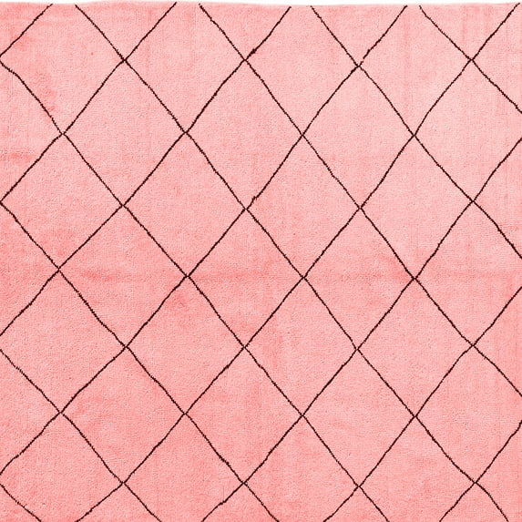 Ahgly Company Indoor Square Solid Red Modern Area Rugs, 6' Square