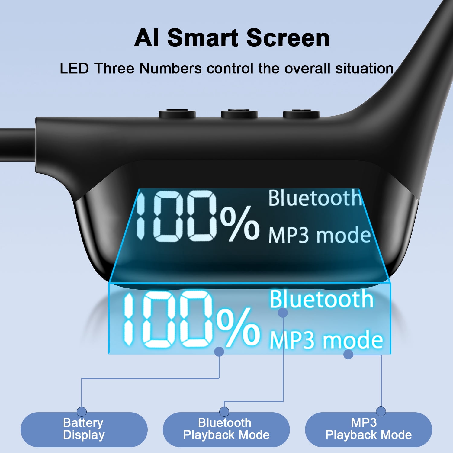 Bone Conduction Headphones with 32GB Built-in Storage,AILKIN Bluetooth 5.4 Headphones, IPX8 Waterproof Swimming Headphones for Running, Cycling, and Workout, Black