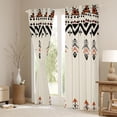 thumbnail image 3 of Homewish Vintage Bohemian Curtains Pack of 2 (42x84 Each), Tribal Hippie Aztec Curtains Blackout, Beige Abstract Stripes Bedroom Curtains, Curtains Blackout Decor, 3 of 6