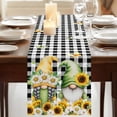 thumbnail image 3 of Table Runners 70 Inches Long Dress Scarves, Spring Gnomes Farmhouse Coffee/Dining/Kitchen Table Decor, Holiday Table Runner, Botanical Budding Sunflowers Buffalo Plaid 13x70 Inch, 3 of 9