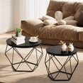thumbnail image 2 of CONCETTA Small Round Coffee Table Set of 2, Nesting Side Tables for Living Room or Bedroom, Modern Accent End Tables,Black, 2 of 9