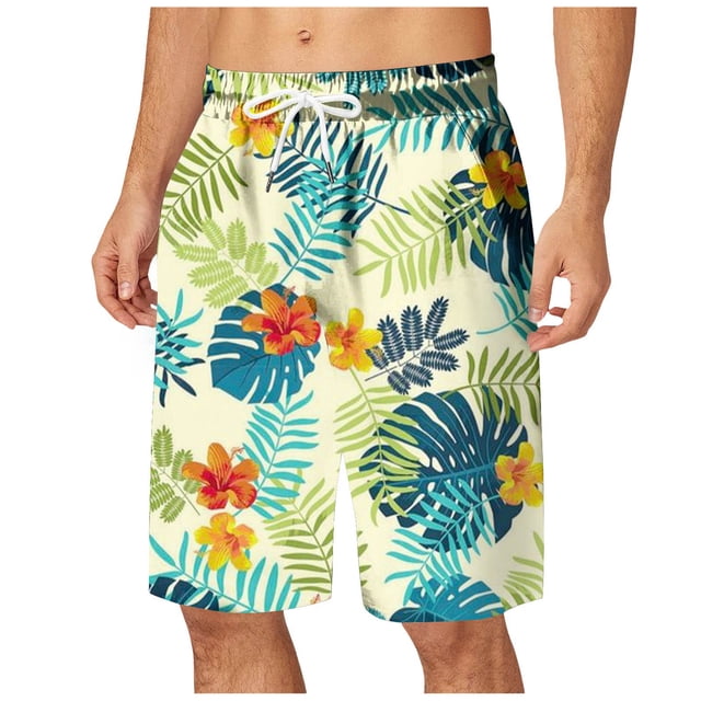 Men's Board Shorts for Beach and Swim—Quick Drying Trunks with 5 Inch Length Mesh Long Swim Shorts for Comfort and Performance