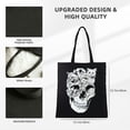 thumbnail image 3 of RUIYC Large Tote Top Handle Shoulder Bags Cat Skull - Kitty Skeleton Halloween Skull Cat 14.1x15.7in, 3 of 6