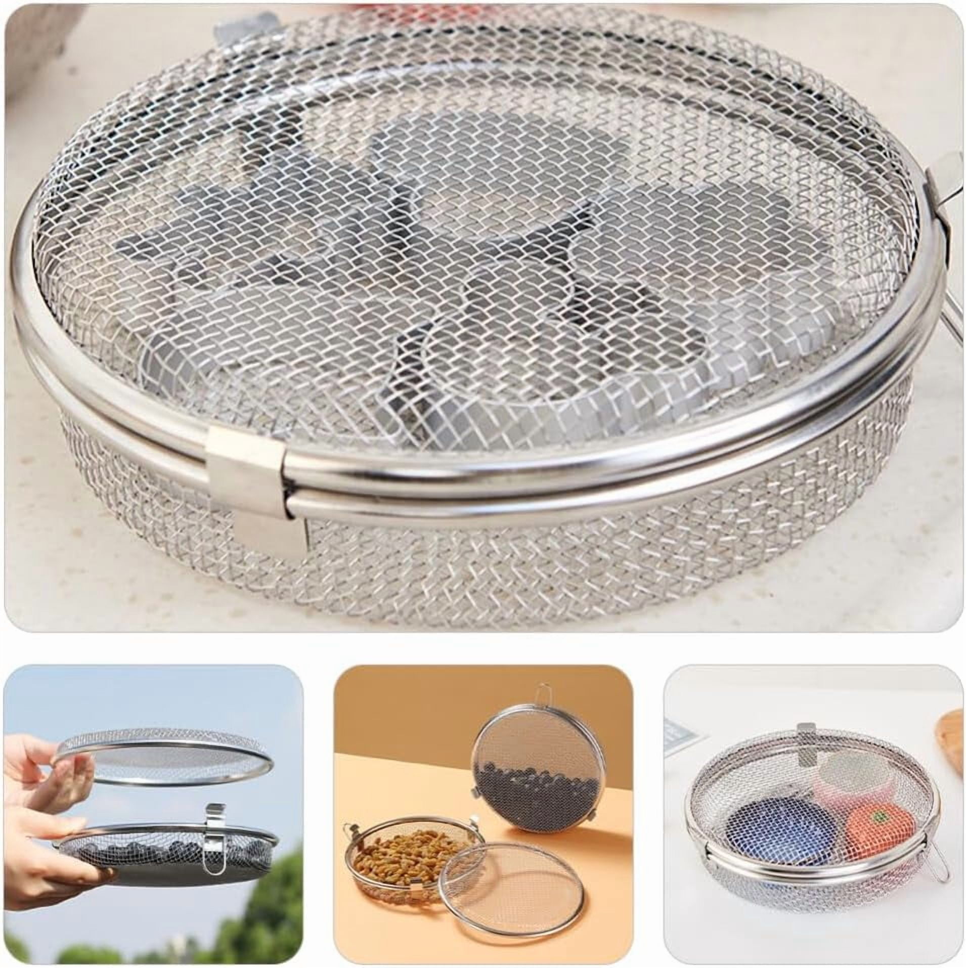ABPETE Mesh Dishwasher Basket,Silverware & Small Parts Organizer with Drain Holes, Universal Fit for Top/Bottom Rack