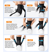 Whcool Adjustable Ankle Brace, Black, S