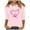 Pink, variant on Women's Breast Cancer Shirts Pink Ribbon Print Tees Trendy 3/4 Sleeve Tops Cute Tunic Blouses Fighting Breast Cancer T Shirts