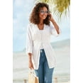 thumbnail image 2 of LASCANA Women's Scalloped Crochet Detail Blouse Shirt Crochet Detail, 2 of 5