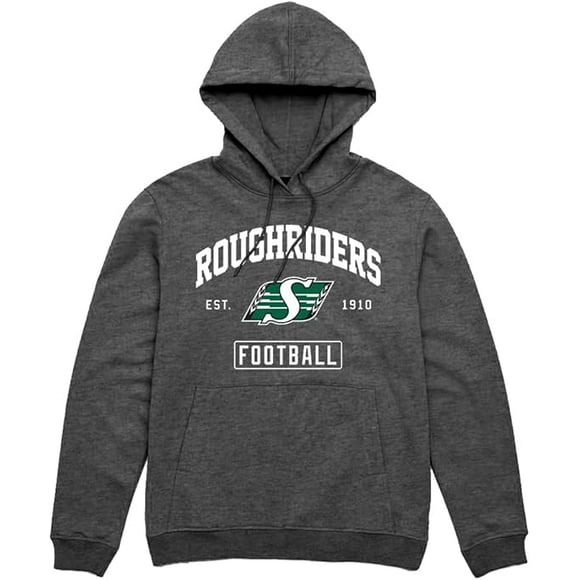 CFL Saskatchewan Roughriders Football Outline Dark-Heather 2X-Large Hoodie