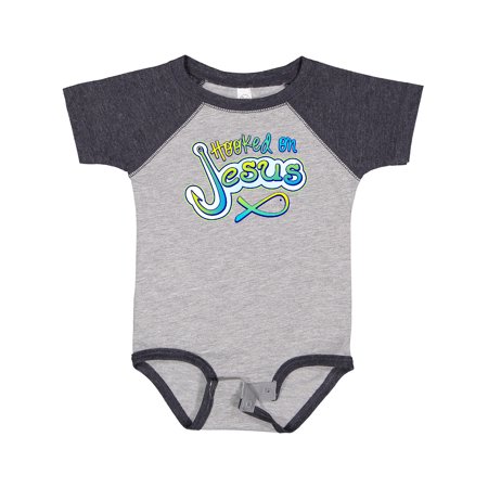 

Inktastic Hooked on Jesus Christian Gift Baby Boy or Baby Girl Bodysuit