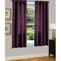 1 PANEL MIRA  SOLID PLUM  SEMI SHEER WINDOW FAUX SILK ANTIQUE BRONZE GROMMETS CURTAIN DRAPES 55 WIDE X 63" LENGTH