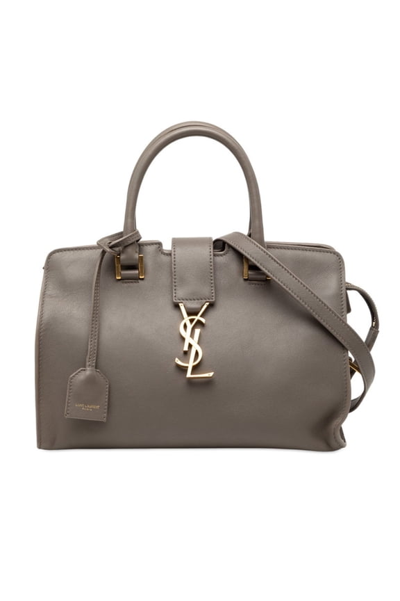 Pre-Owned Saint Laurent YSL Logo Baby Cabas Handbag/Shoulder Bag 2WAY 424868 Gray... (Good)