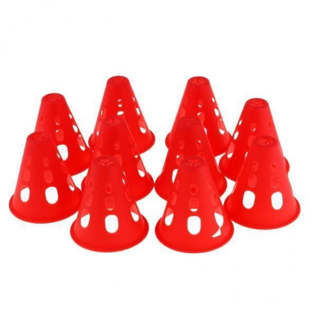 koolsoo 3- 10pcs Plastic Windproof Sport Training Road Cones Red 6 Pcs