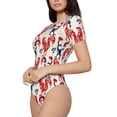 thumbnail image 2 of Naloa Roosters Women's Short-Sleeved Onesie, One-Piece Swimsuit for Parties, dates, clubs - Small, 2 of 9