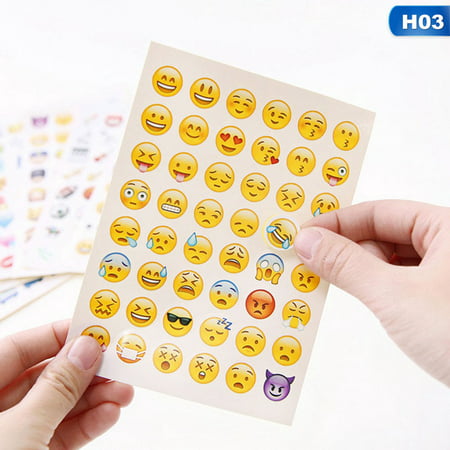 KABOER 12/20pc Android Lovely Emoji Smile Smiley Sticker for Notebook Sticker (Best Smileys For Android)