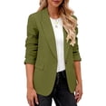 thumbnail image 5 of ClodeEU Women's Notched Lapel Open Front Lightweight Blazer,Casual Loose Office Suit Jacket Mint Green,Women's Plus XL, 5 of 7