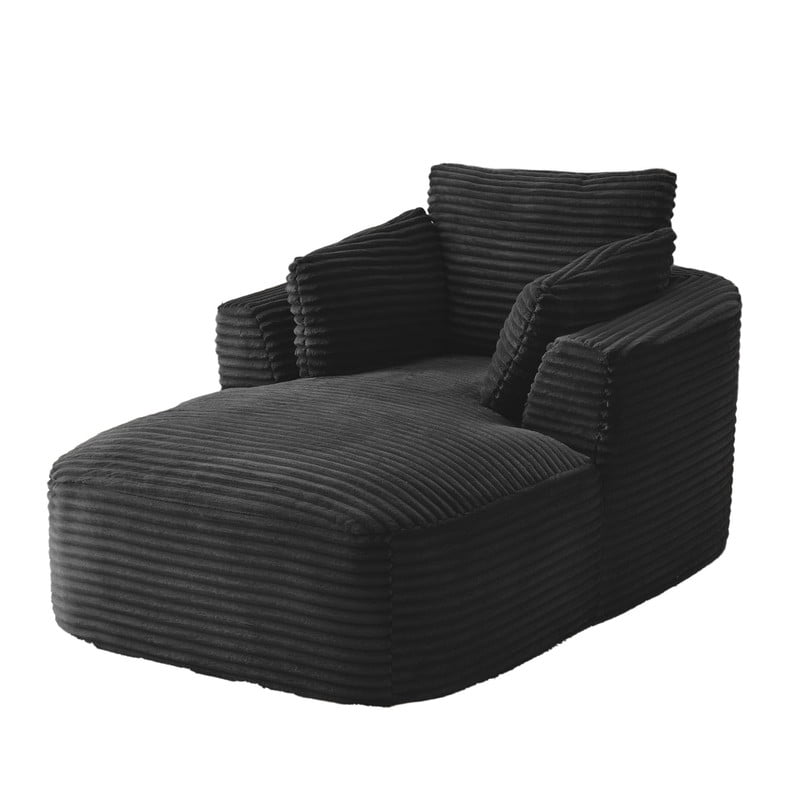 Modern Oversized Corduroy Chaise Lounge Chair, Corduroy Upholstered Modern Sleeper Sofa Lounger Chair for Living Room/Dorm/Apartment, 45.3''x64.6''