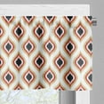 thumbnail image 5 of Ambesonne Ikat Valance & Curtain, Peacock Tail Oval Pattern, 55"x36", Cream Vermilion Black, 5 of 6