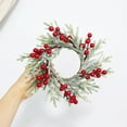 thumbnail image 6 of Small Christmas Wreath 11.8 Inch, Mini Cabinet Wreaths with Red Berry Pine Bow, Vintage Farmhouse Christmas Decor for Kitchen Window Door Fireplace Candle -1PCS, 6 of 8
